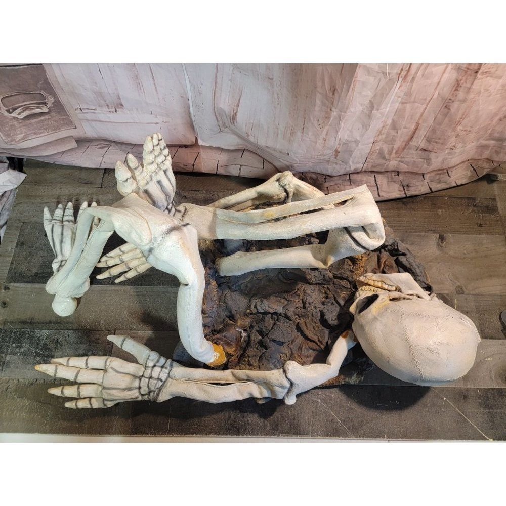 Halloween skeleton‎ in Ground lawn prop decor scary skull